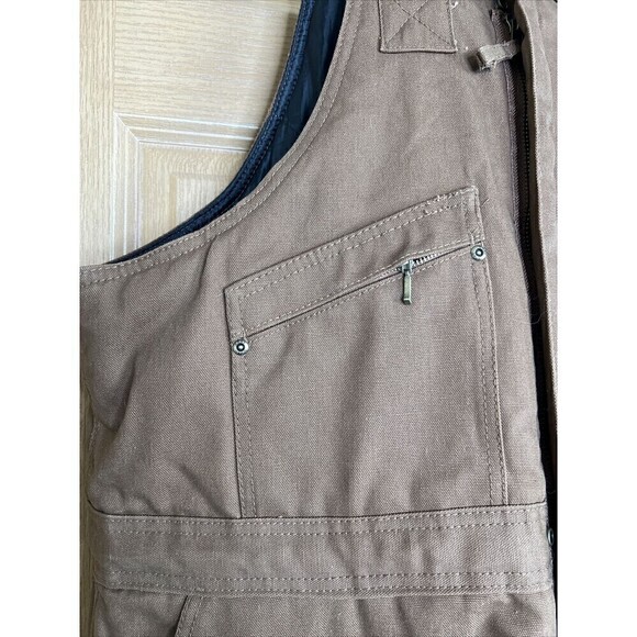 Polar King Brown Insulated Bib Overalls Carpenter Coveralls XLT - Picture 3 of 13